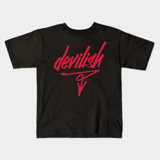 Devilish graffiti style graphic novelty attitude t-shirt Kids T-Shirt